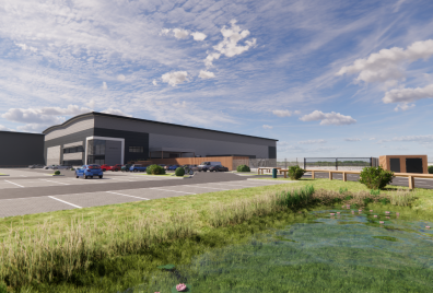 CGI of the proposed Bidfood facility at Worcester Six Business Park