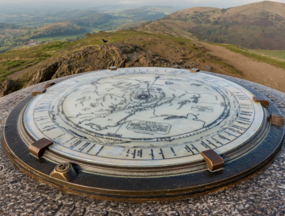 Toposcope map on the Beacon Malvern Hills Worcestershire England UK