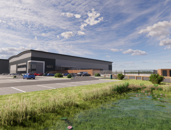 CGI of the proposed Bidfood facility at Worcester Six Business Park